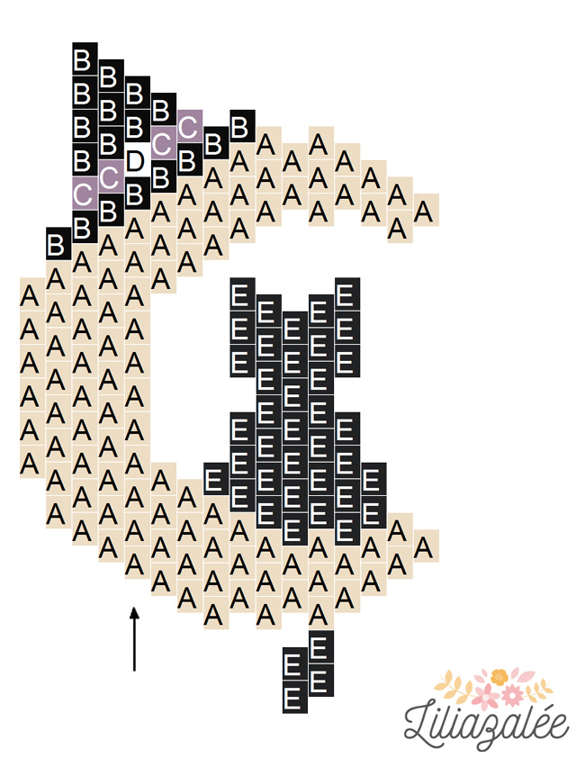 Schema Black Cat on Crescent Moon Weaving Brick Stitch in Miyuki Beads by Liliazalée Schema Black Cat on Crescent Moon Weaving Brick Stitch in Miyuki Beads by Liliazalée